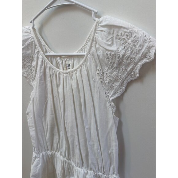 Gap Kids White Eyelet Flutter Sleeve Dress XXL - Picture 2 of 5